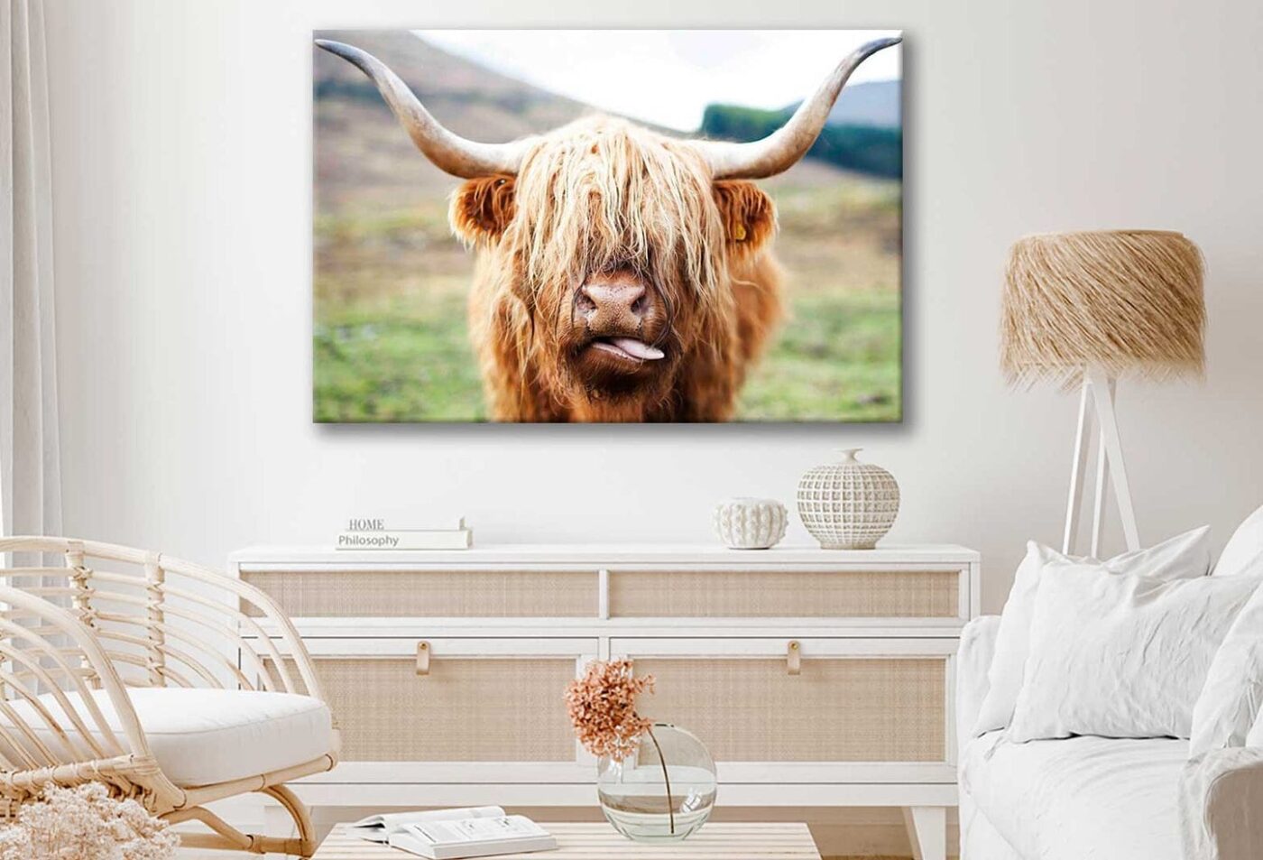 Bella Home Highland Cow Face Closeup Print Canvas Ready to hang - Image 5