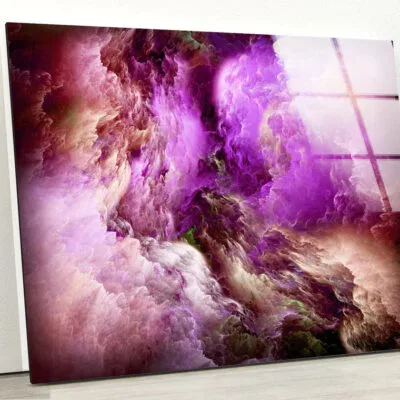 Purple Brown Pink Fluid UV Direct Aluminum Print Australian Made Quality