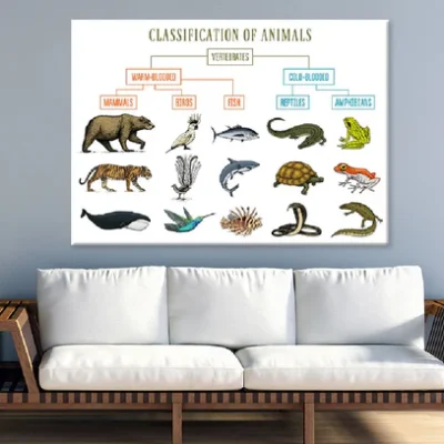 Chart of Wild Creatures Vector Art Print 100% Australian Made