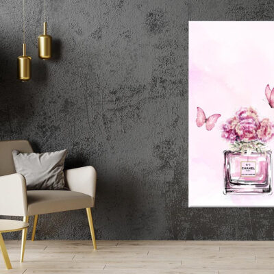 Pink Floral Perfume Butterflies Print 100% Australian Made