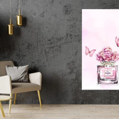 Pink Floral Perfume Butterflies Print 100% Australian Made