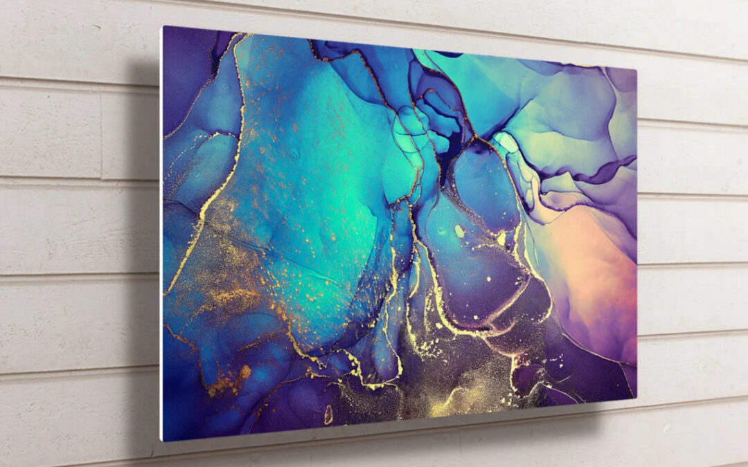 Blue Abstract Wall Art UV Direct Aluminum Print Australian Made Quality