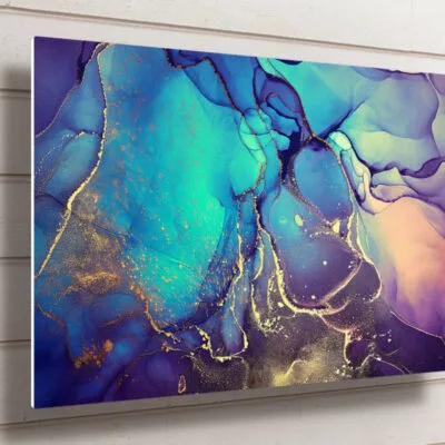 Blue Abstract Wall Art UV Direct Aluminum Print Australian Made Quality