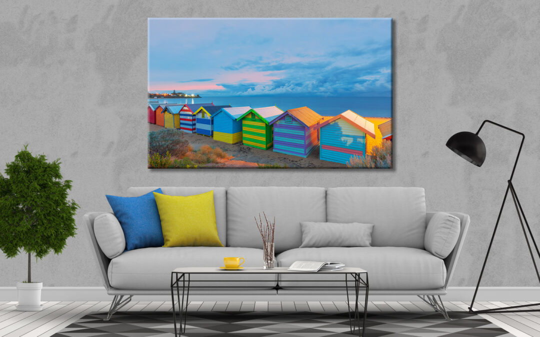 Stunning Box houses beach seashore Print 100% Australian Made