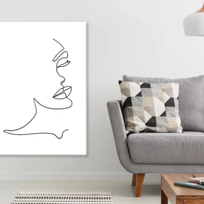 Woman Face Line Art Designs Print 100% Australian Made