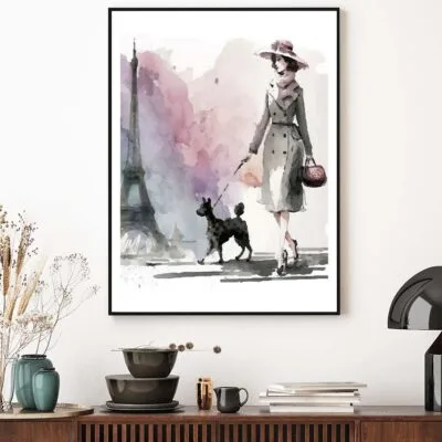Fashion Boss Lady with Her Puppy Design Home Decor Premium Quality Poster Print Choose Your Sizes