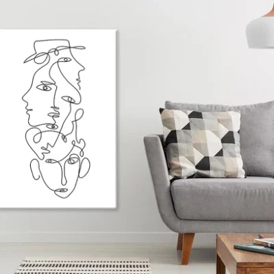 Human Faces Line Art Design Print 100% Australian Made
