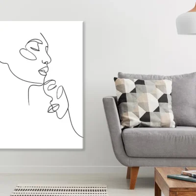 Woman Faces Line Art Design Print 100% Australian Made