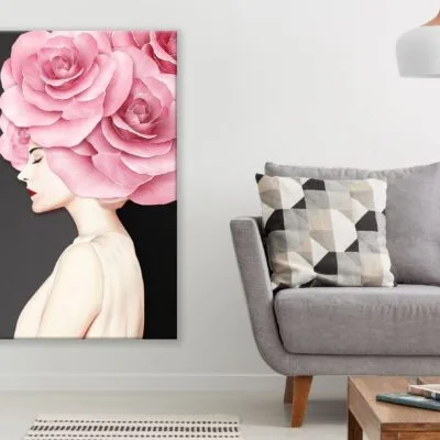 Fashion Girl and Rose Headdress Illustration Print 100% Australian Made