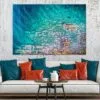 Stones on Clear Sea Water Aerial View Print 100% Australian Made - Image 2
