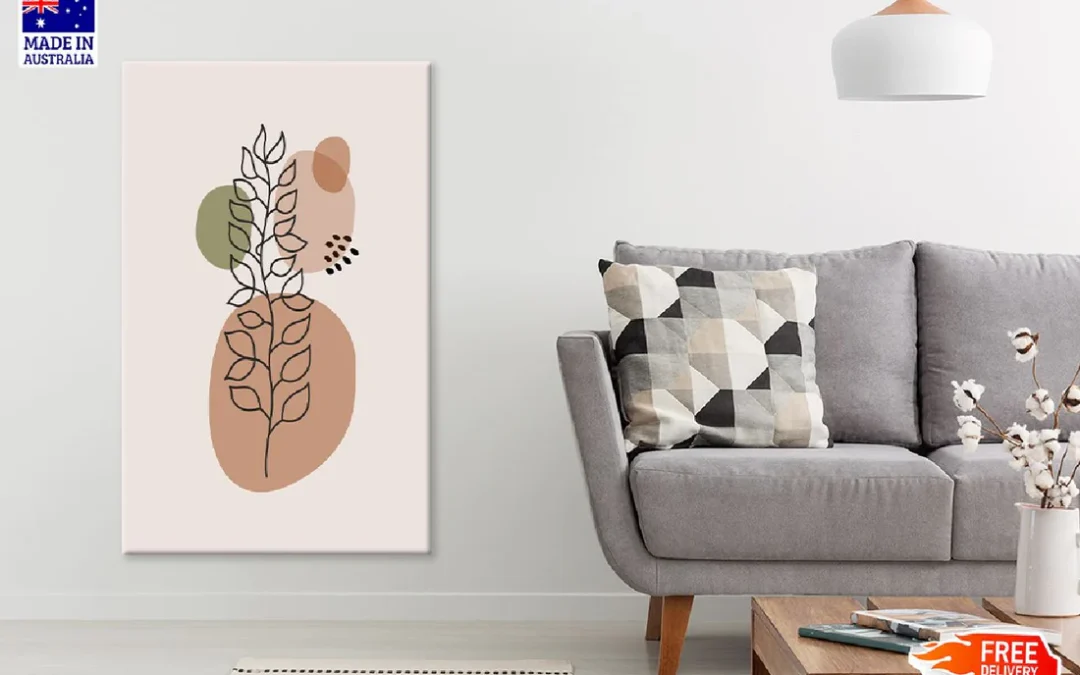 Plant Leaves Line Art Design Print 100% Australian Made