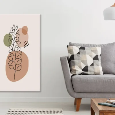 Plant Leaves Line Art Design Print 100% Australian Made