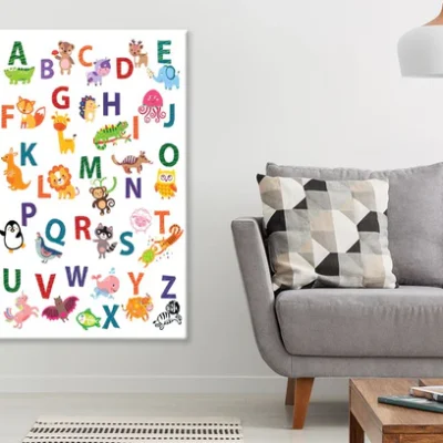 Colorful Alphabet & Animals Nursery & Kids Print 100% Australian Made
