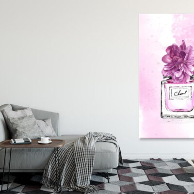Purple Shaded Perfume and Flowers Print 100% Australian Made