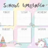 School Timetable for Students Vector Art Nursery & Kids Print 100% Australian Made - Image 3