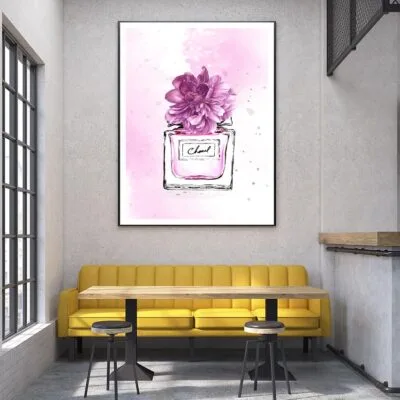 Purple Shaded Perfume and Flowers Design Home Decor Premium Quality Poster Print Choose Your Sizes
