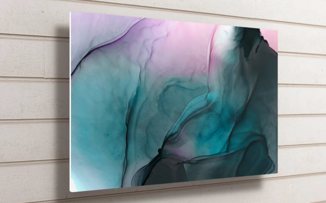 Purple & Blue Abstract Wall Art UV Direct Aluminum Print Australian Made Quality