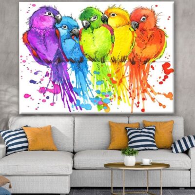 Colorful Birds Painting Print 100% Australian Made