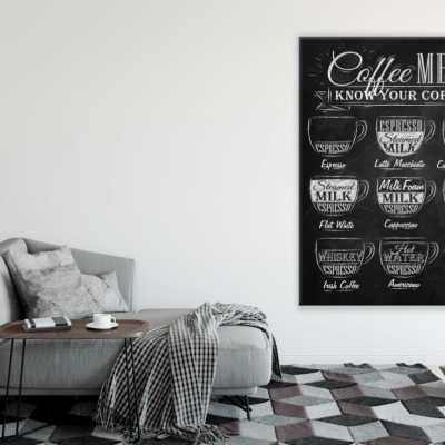 Coffee Menu Chalk Drawing Kitchen & Restaurant Print 100% Australian Made
