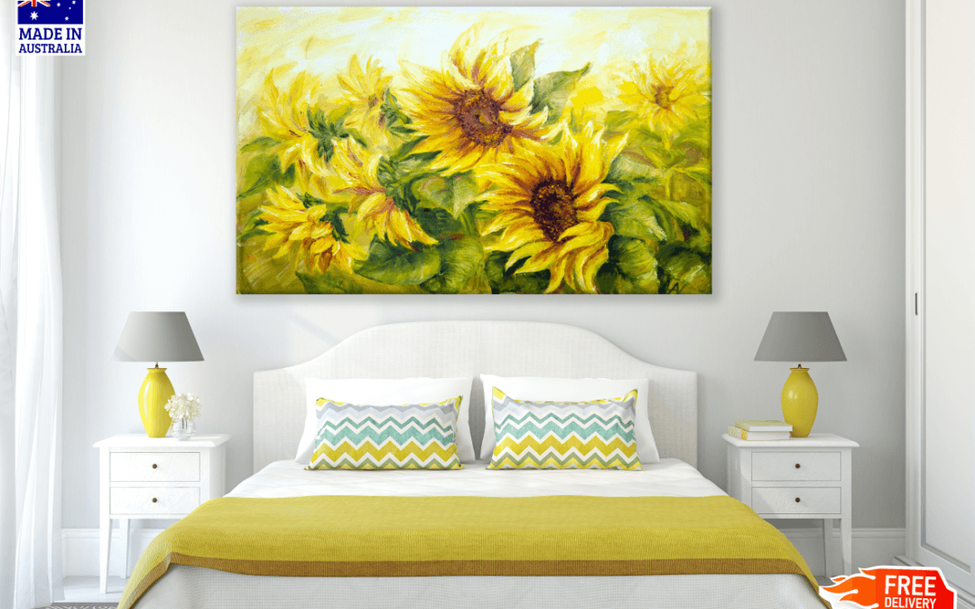 Sunflower Field Painting Art Print 100% Australian Made