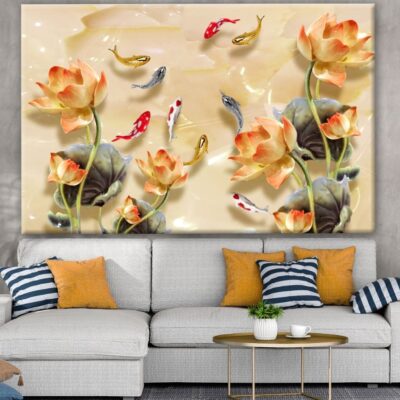 Colorful Fish & Floral Design Print 100% Australian Made