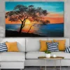 Tree Near Beach Sunset Painting Print 100% Australian Made