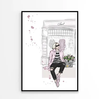 Fashion Girl with Bag Fashion Store Art Design Home Decor Premium Quality Poster Print Choose Your Sizes - Image 3