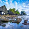 Bella Home Rugged Beach With Rock Formation Print Canvas Ready to hang - Image 3