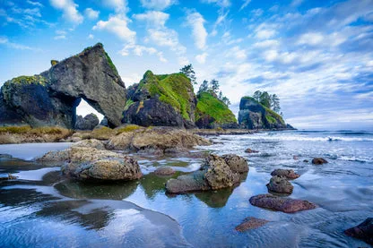 Bella Home Rugged Beach With Rock Formation Print Canvas Ready to hang - Image 3