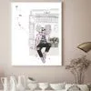 Fashion Girl with Bag Fashion Store Art Design Home Decor Premium Quality Poster Print Choose Your Sizes