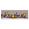 Panoramic Canvas Stones, Flowers & Candles High Quality 100% Australian made wall Canvas Print ready to hang - Image 3