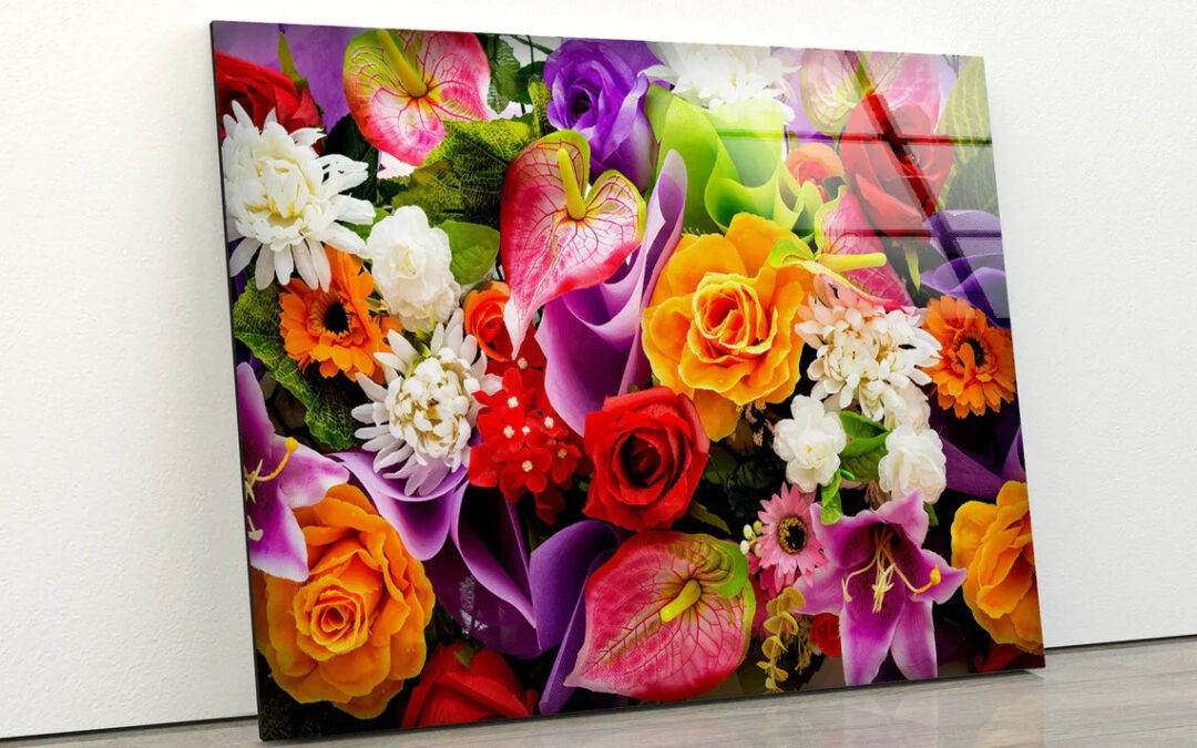 Colorful Flowers Bunch UV Direct Aluminum Print Australian Made Quality