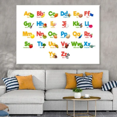 Fruits & Animals Alphabet Vector Art Print 100% Australian Made