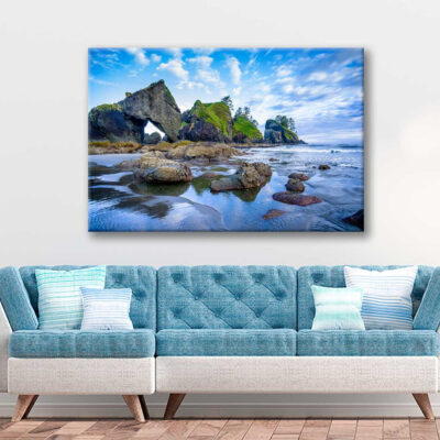 Bella Home Rugged Beach With Rock Formation Print Canvas Ready to hang