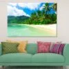 Green Trees Forest near Calm Sea View Photograph Print 100% Australian Made