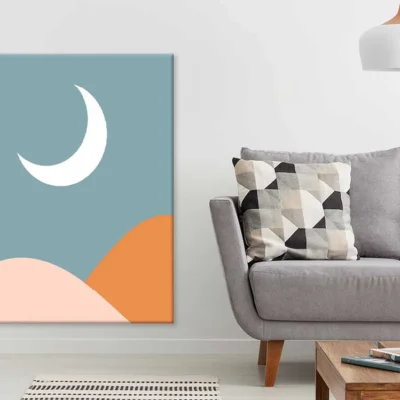 Moon over Mountain Vector Design Art Print 100% Australian Made
