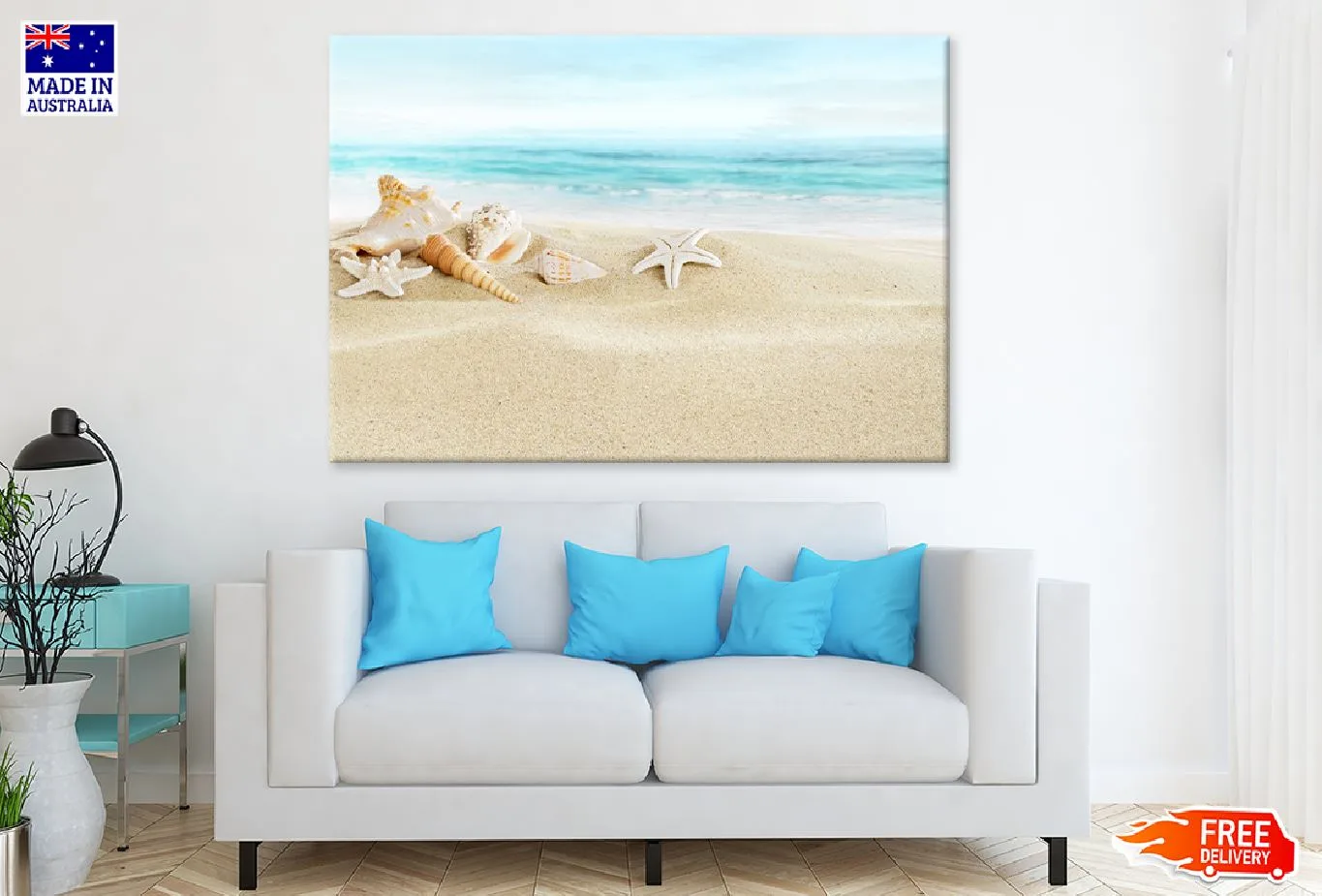 Shells on Sandy Beach View Photograph Print 100% Australian Made - Image 2