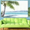 Coconut Tree in Sea Shore Painting Print 100% Australian Made