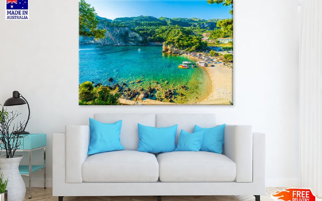 Beach in Paleokastritsa Greece Photograph Print 100% Australian Made