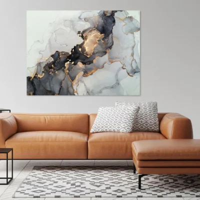 Gold Black Abstract stunning multicolored Print 100% Australian Made