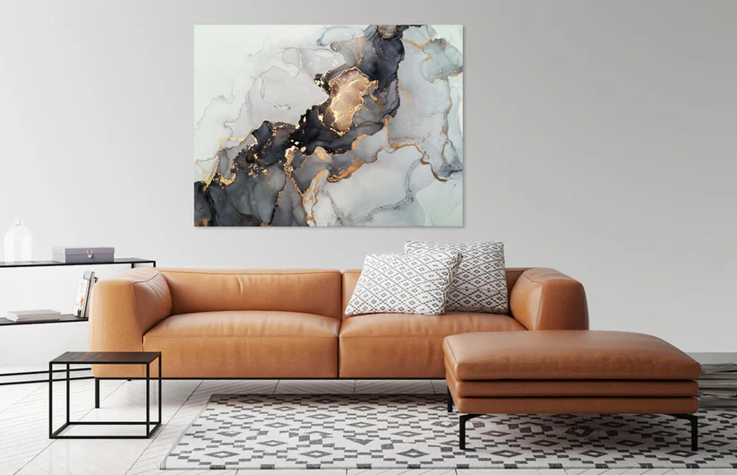 Gold Black Abstract stunning multicolored Print 100% Australian Made