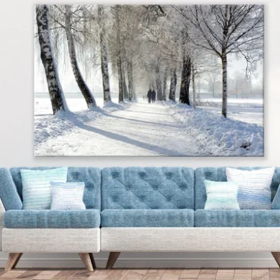 Snow Tree Lined Avenue Photograph Print 100% Australian Made