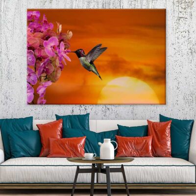 Hummingbird & Flowers Photograph Print 100% Australian Made