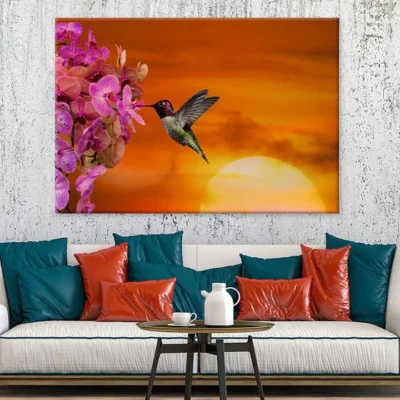 Hummingbird & Flowers Photograph Print 100% Australian Made