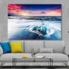 Fantastic Sunset Over the Stormy Sea Wall Art Decor 100% Australian Made - Image 2