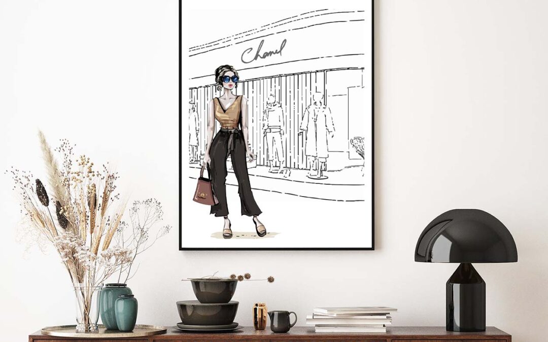 Stylish Girl with Fashion Store Design Home Decor Premium Quality Poster Print Choose Your Sizes