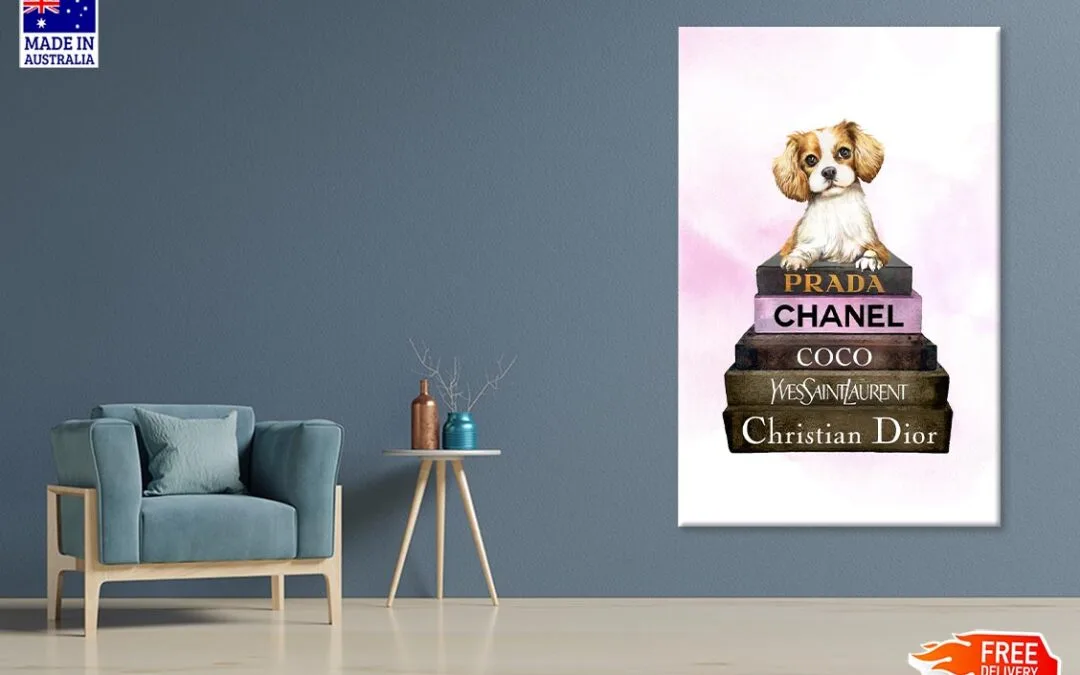 Dog On Book set Fashion Art Print 100% Australian Made