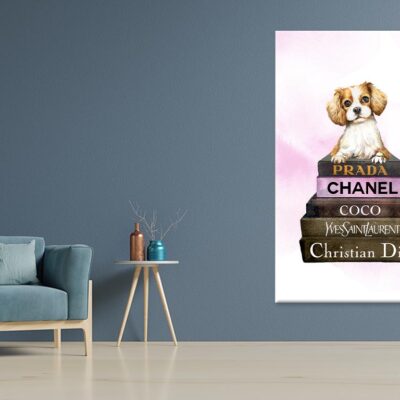 Dog On Book set Fashion Art Print 100% Australian Made