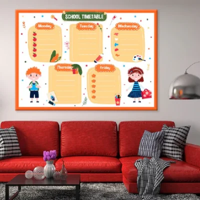School Timetable for Children Vector Art Print 100% Australian Made
