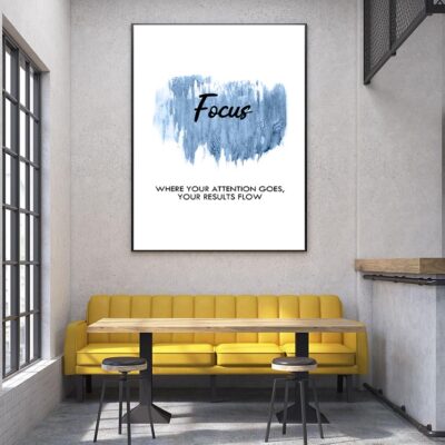 Blue Colored Focus Quote Design Home Decor Premium Quality Poster Print Choose Your Sizes